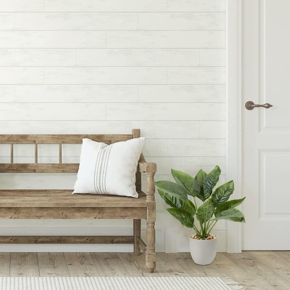 18"Fake Potted Plant Artificial Canna Plants Floor Tropical Plants with White Pot Indoor Home Decor