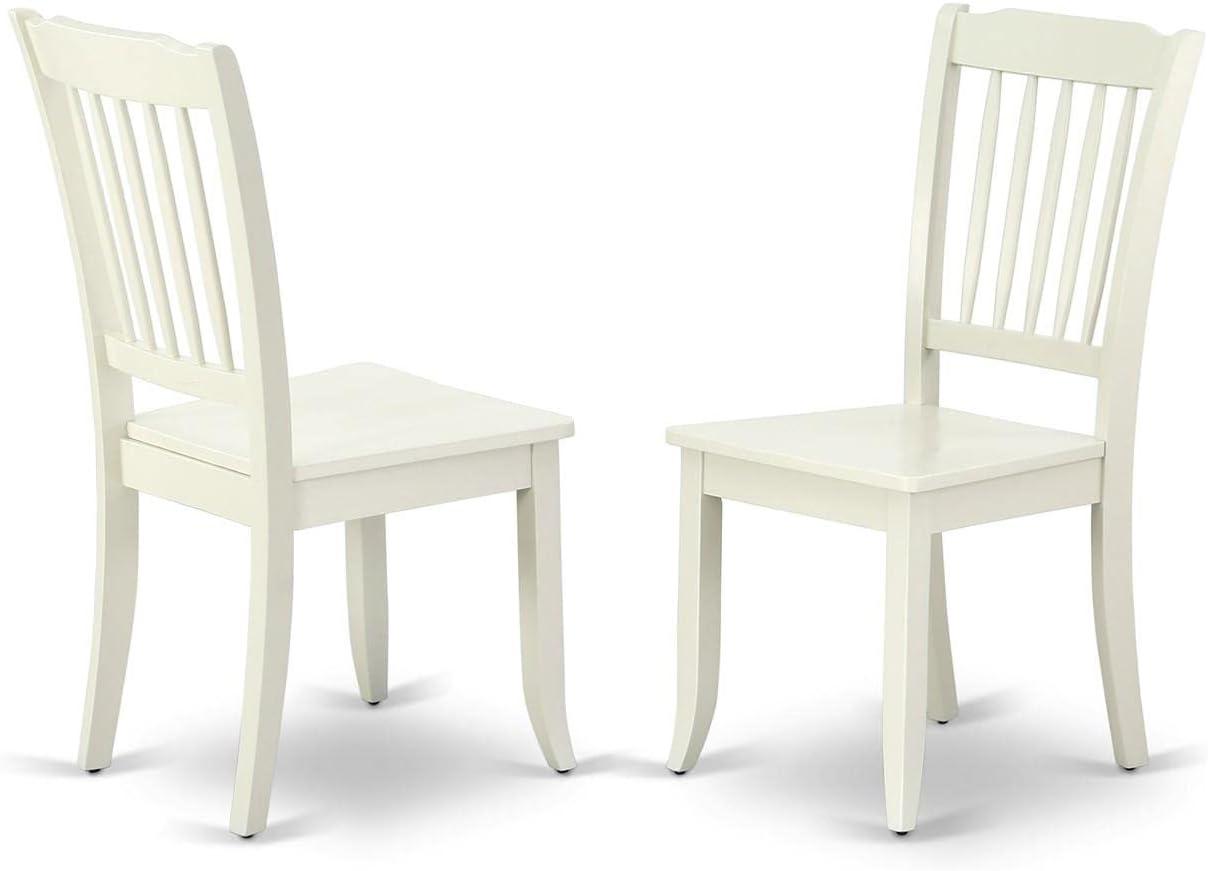 Linen White Ladderback Wooden Dining Chairs - Set of 2