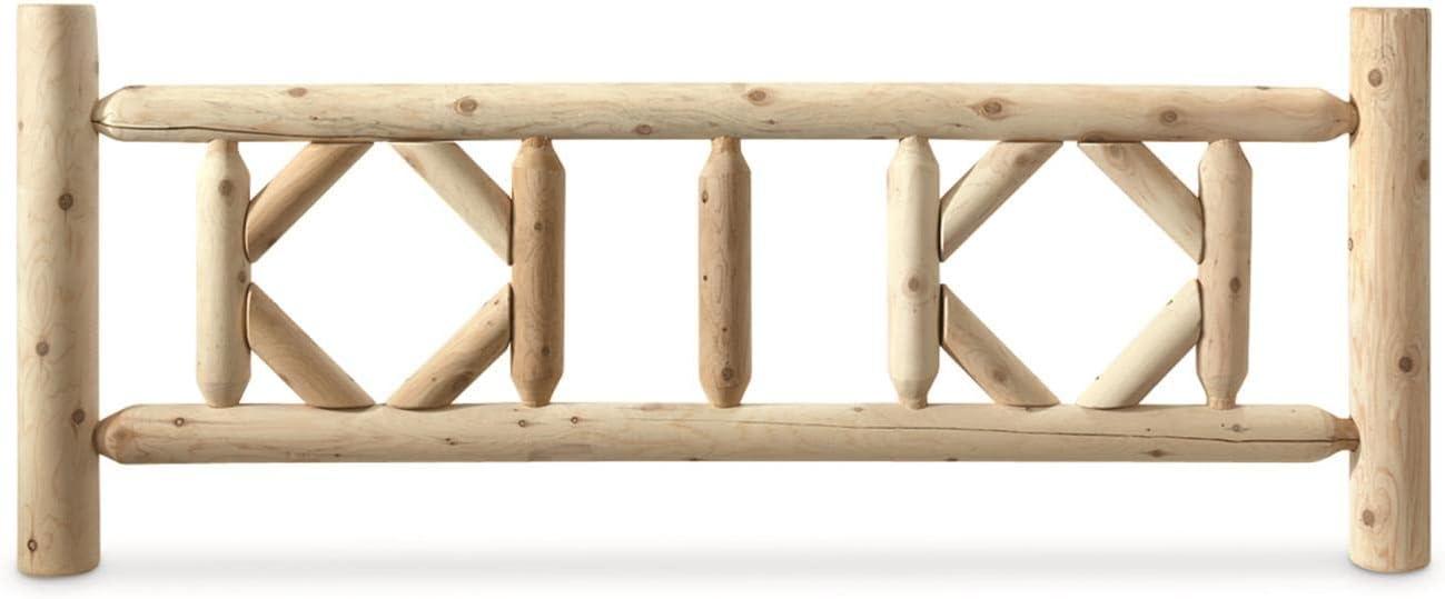 Rustic Full-Size Cedar Wood Panel Bed with Headboard