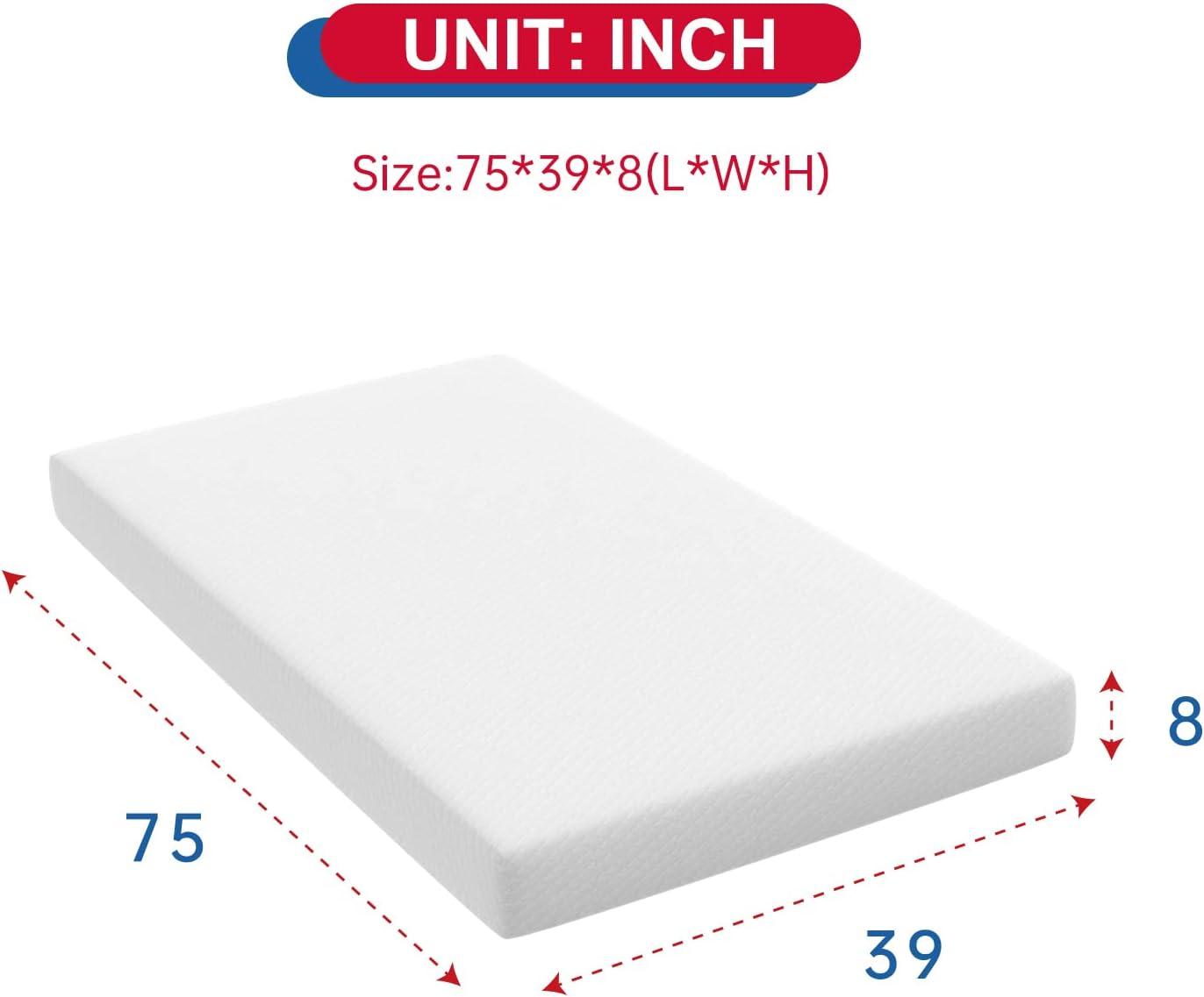 Twin 8-Inch Gel Memory Foam Mattress with Adjustable Bed