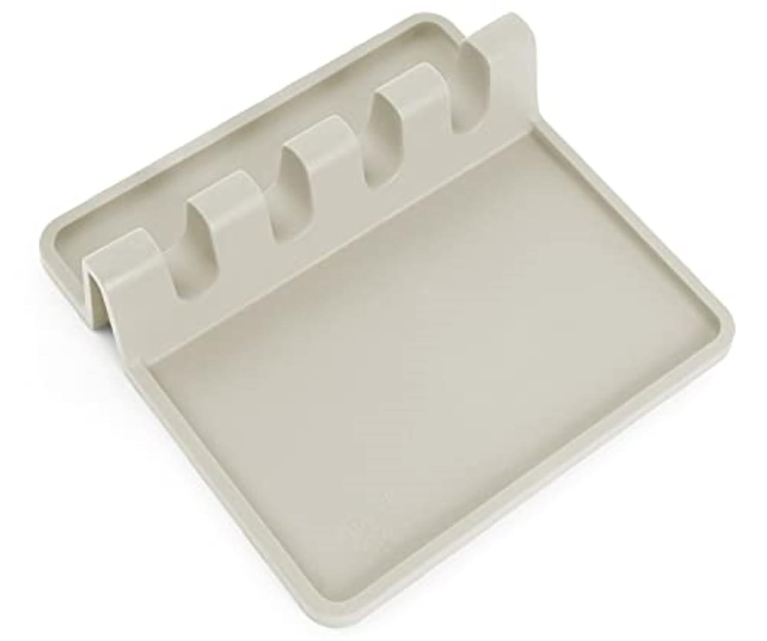 Zulay Silicone Utensil Rest with Drip Pad for Multiple Utensils BPA-Free Stove Top - Gray