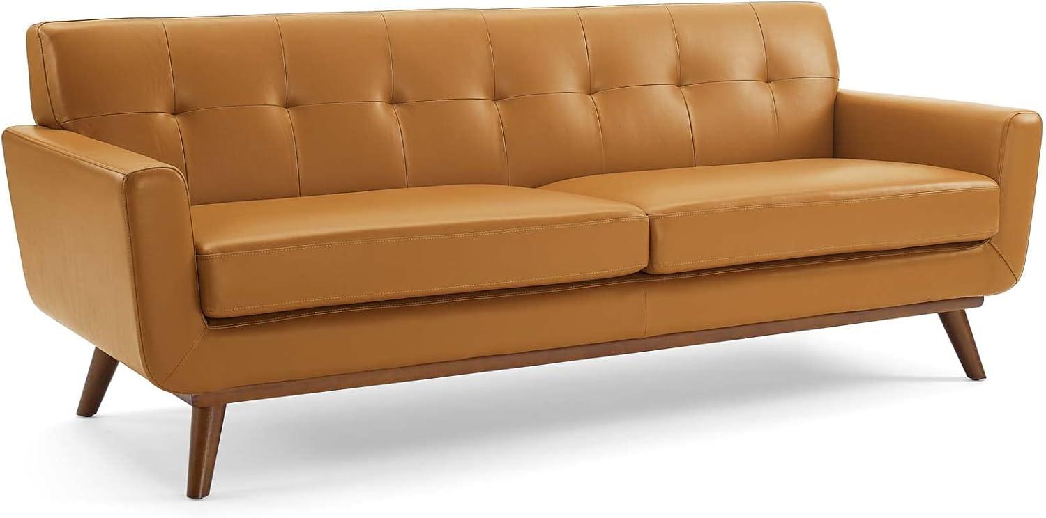 Modway Engage Top-Grain Leather Living Room Lounge Sofa