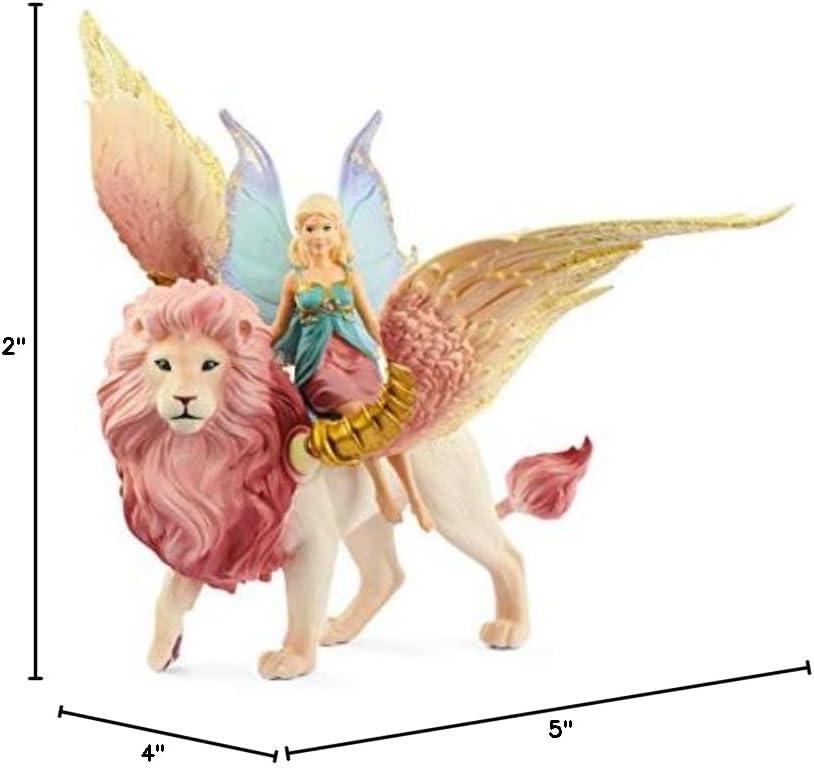 Schleich Fairy in Flight on Winged Lion Animal Figure