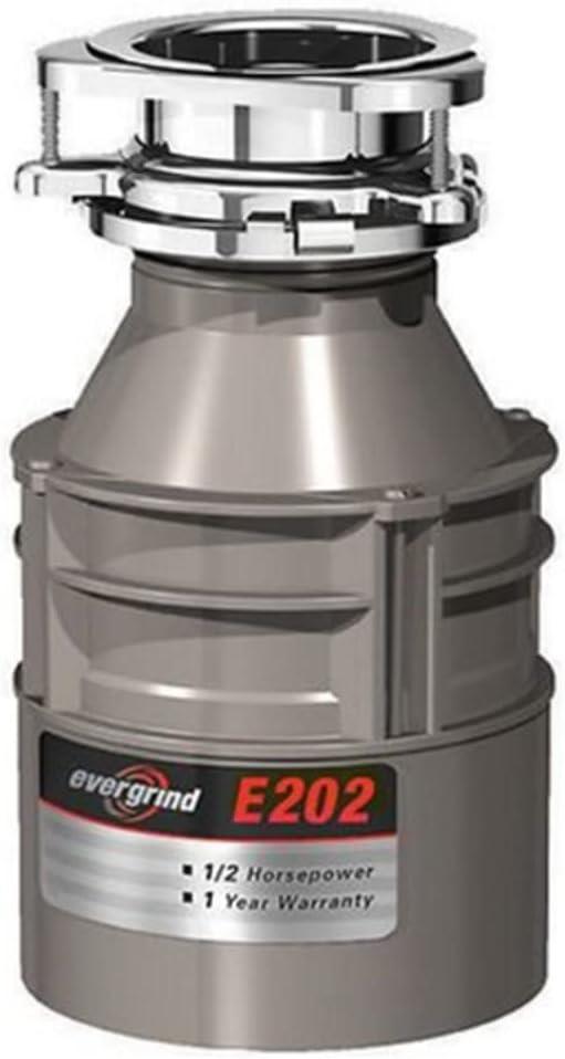 InSinkErator E202W-C 6.375 in. Evergrind Single Phase Continuous Feed Food Waste Disposer with 0.5 HP Enamel Power Cord in Waterborne Grey