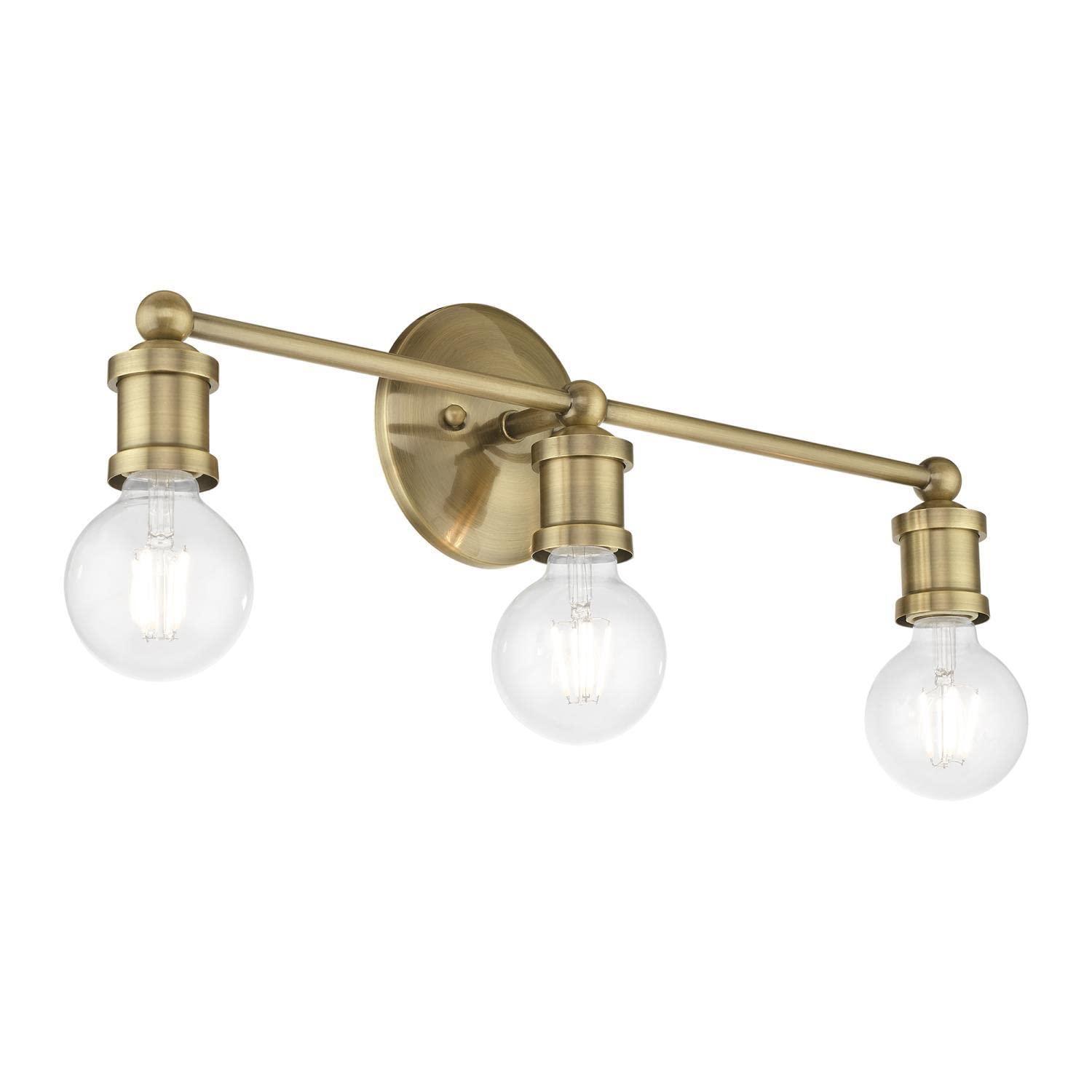 Livex Lighting Lansdale 3 - Light Vanity in Antique Brass