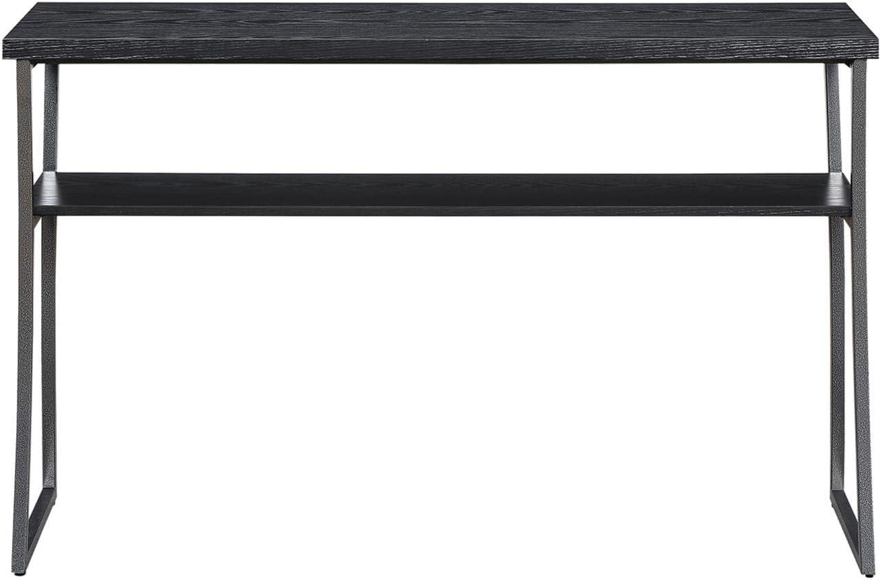 X-Calibur Console Table, Black Woodgrain