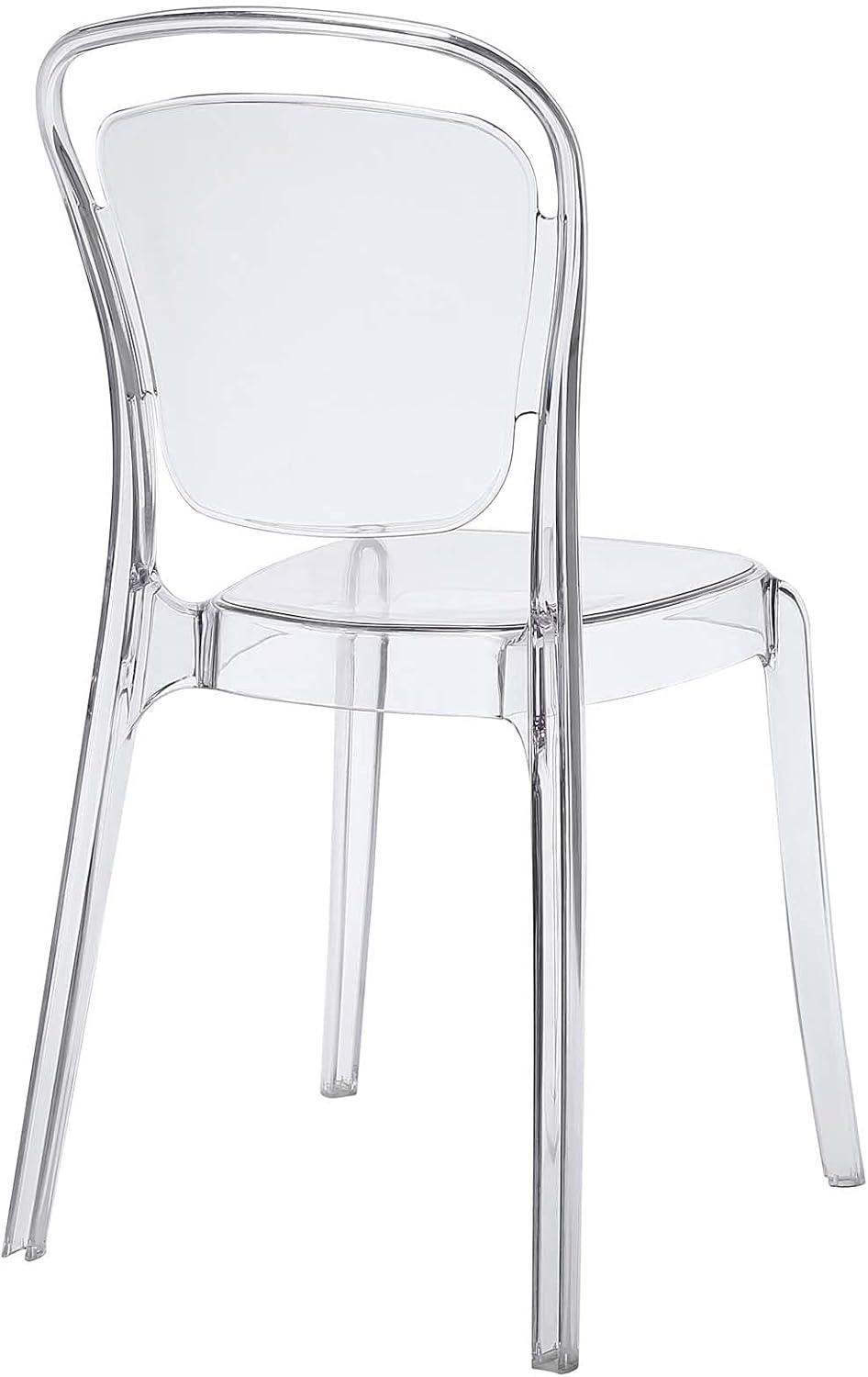 Entreat Minimalist Clear Polycarbonate Dining Side Chair