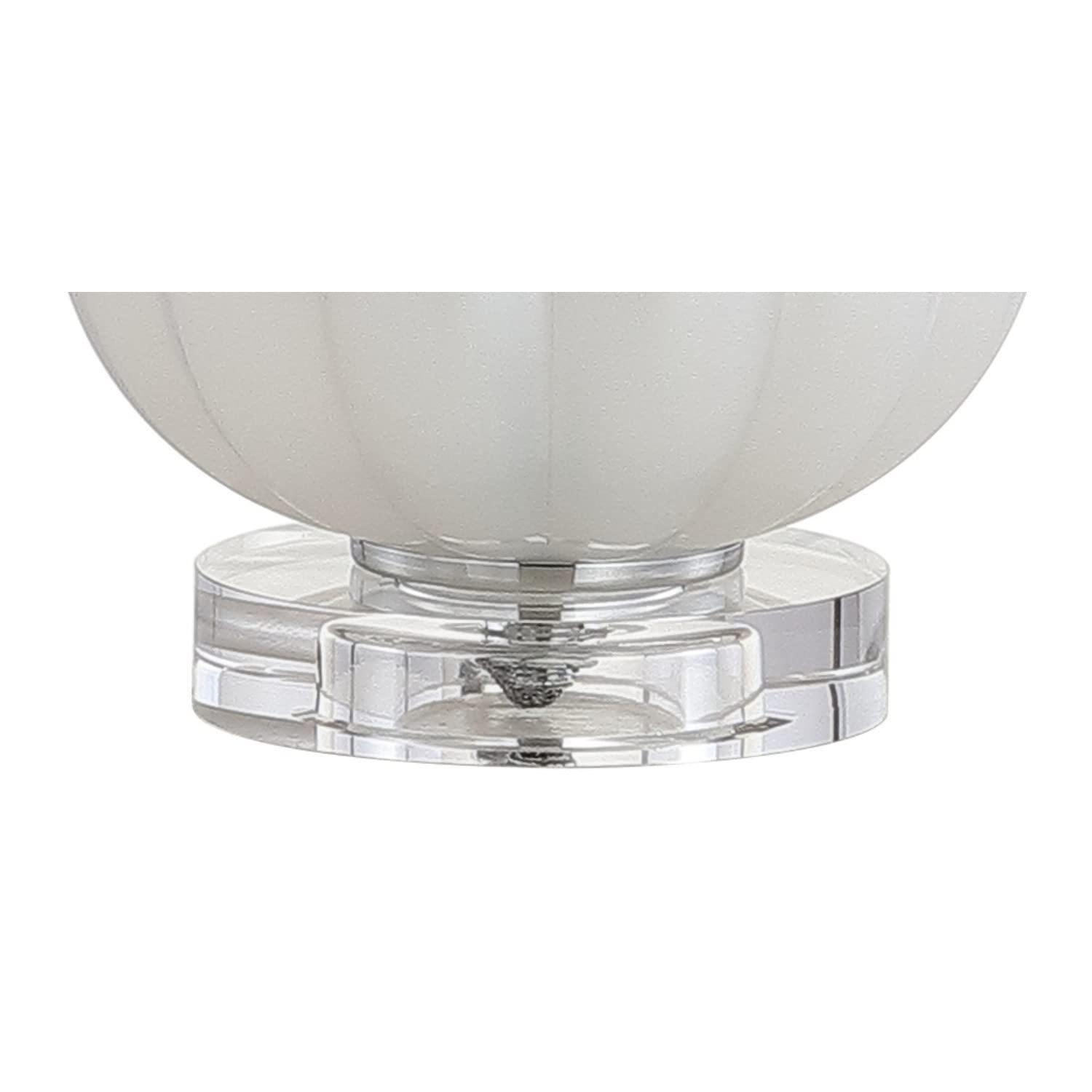 JONATHAN Y JYL2076A Pearl 17.5" Glass/Crystal LED Table Lamp, Glam, Contemporary, Transitional for living room, dinning room, bedroom, office Bulb Included, White/Chrome