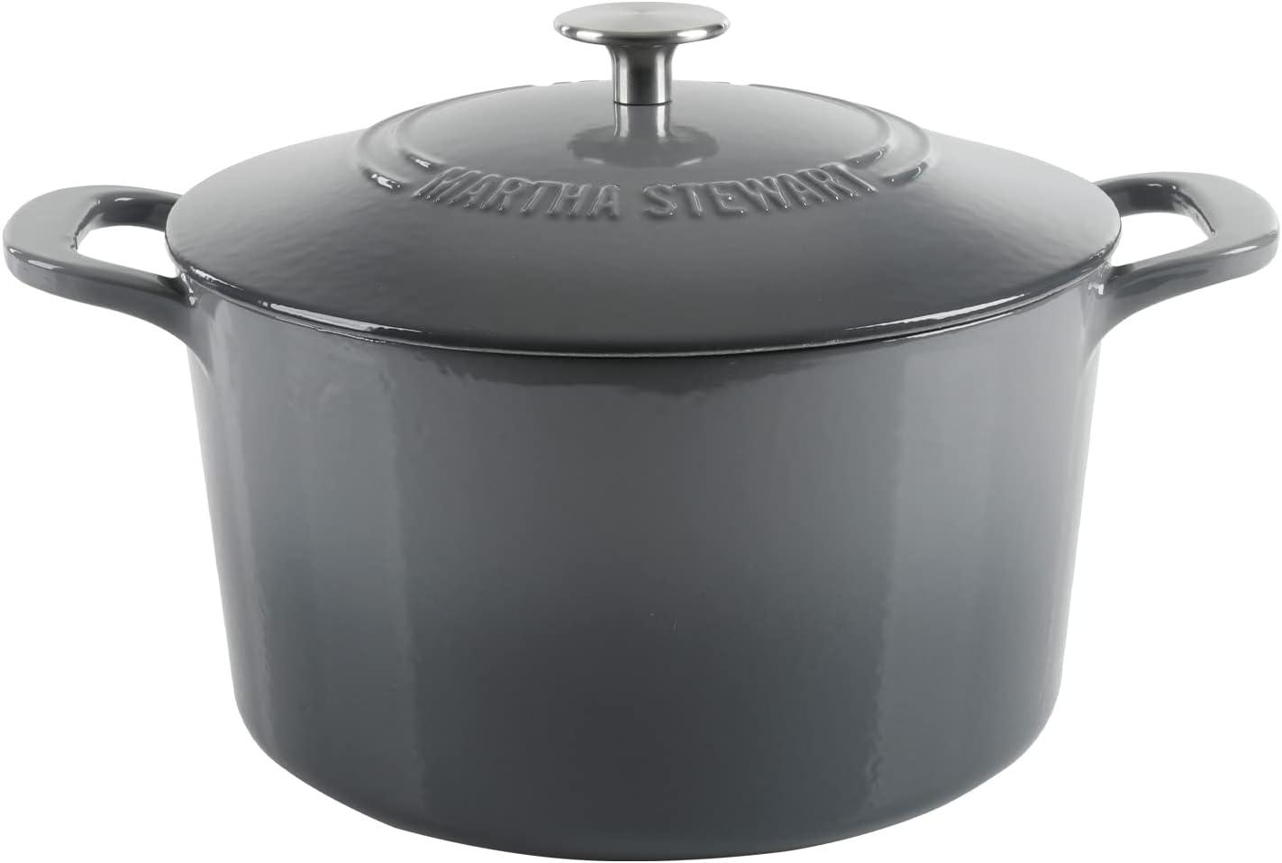 Martha Stewart Gatwick 7 qt. Cast Iron Round Dutch Oven with Lid