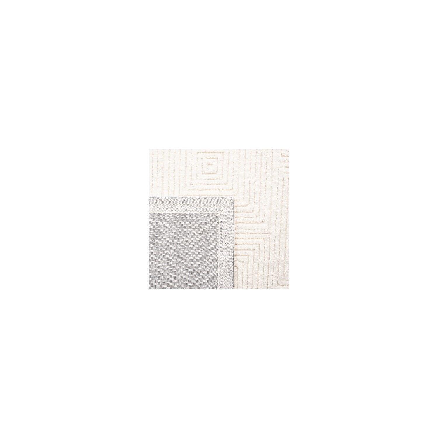 SAFAVIEH Textural Vince Geometric Area Rug, Ivory, 4' x 4' Square