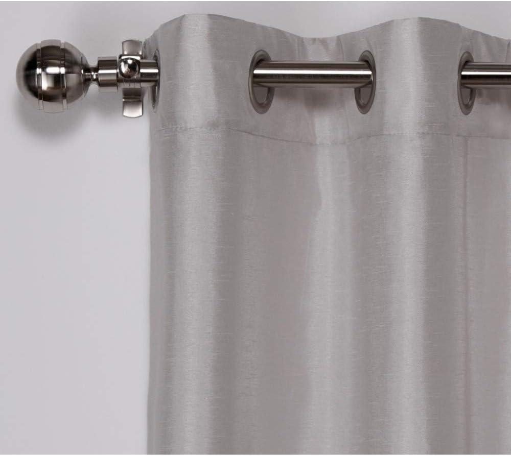 Set of 2 84"x54" Chateau Striped Faux Silk Grommet Top Window Curtain Panel Taupe - Exclusive Home: Room Darkening Drapes