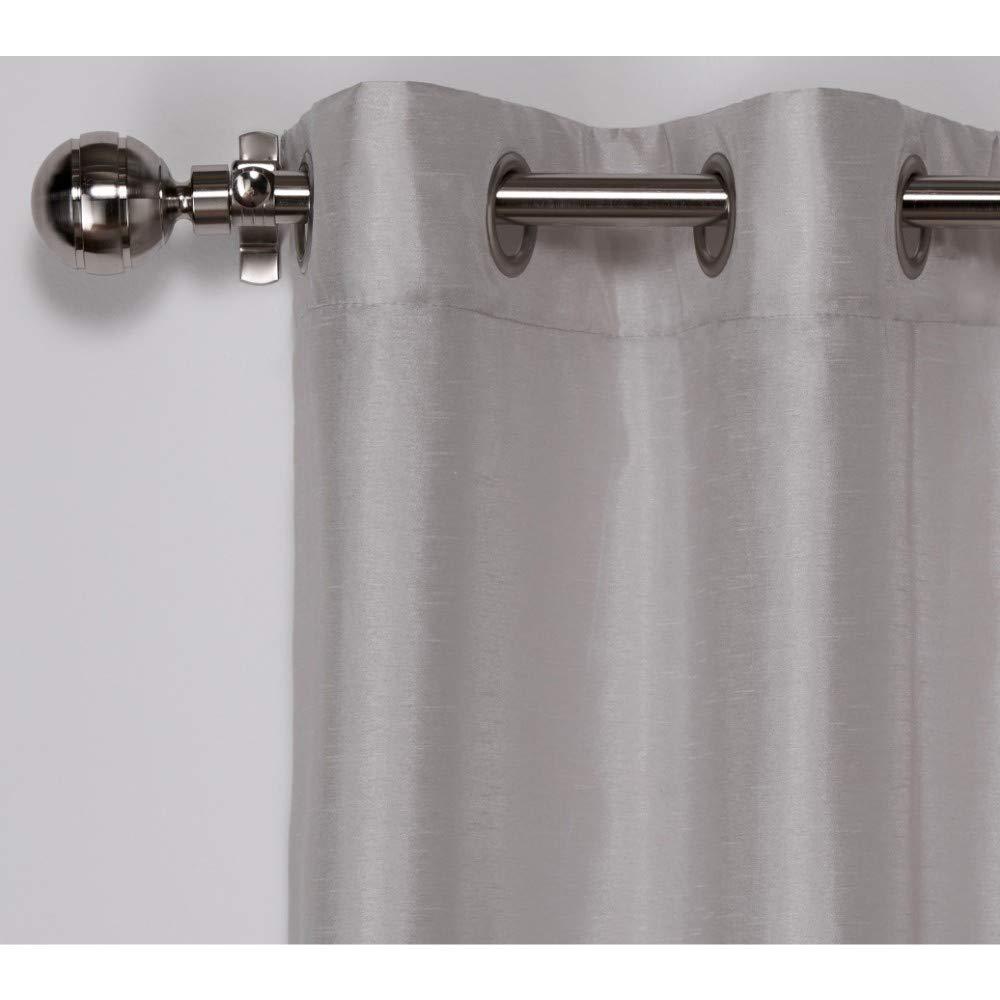 Set of 2 84"x54" Chateau Striped Faux Silk Grommet Top Window Curtain Panel Taupe - Exclusive Home: Room Darkening Drapes