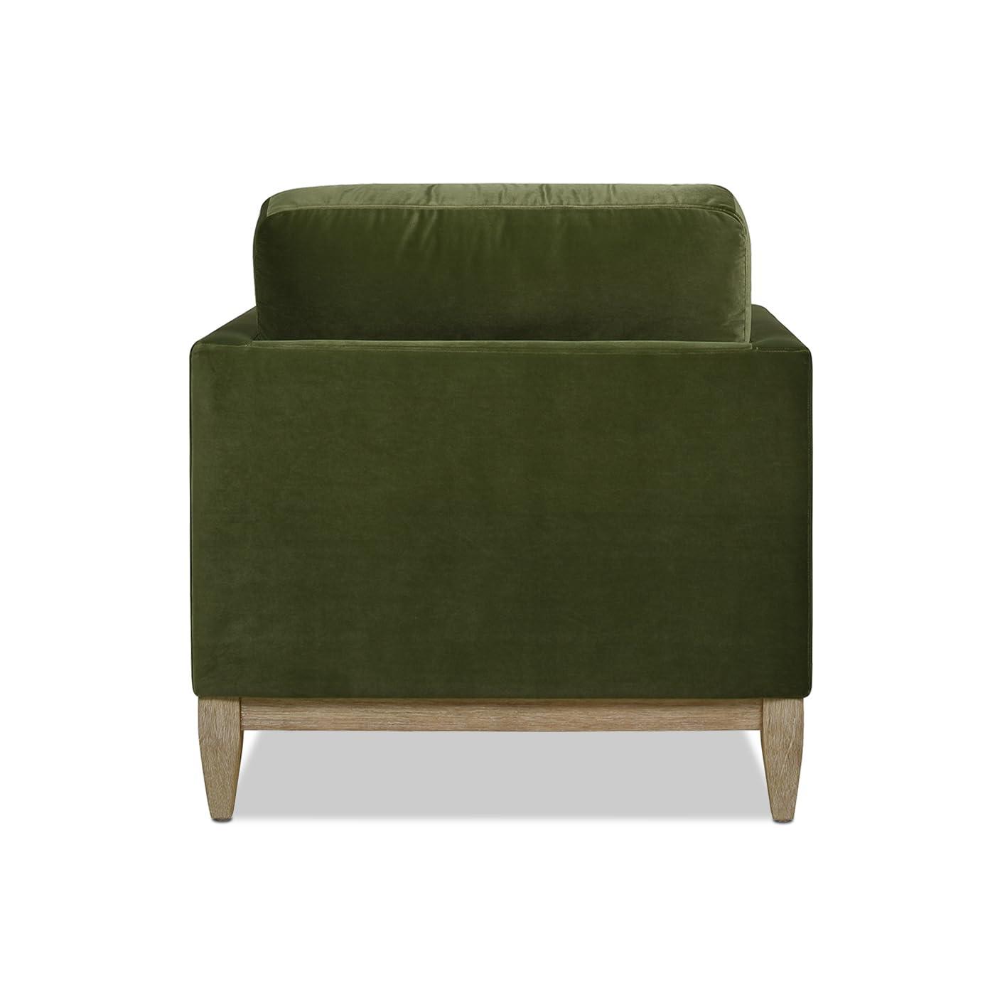Jennifer Taylor Home Knox 65" Modern Farmhouse Performance Velvet Living Room Chaise Lounge Chair in Olive Green