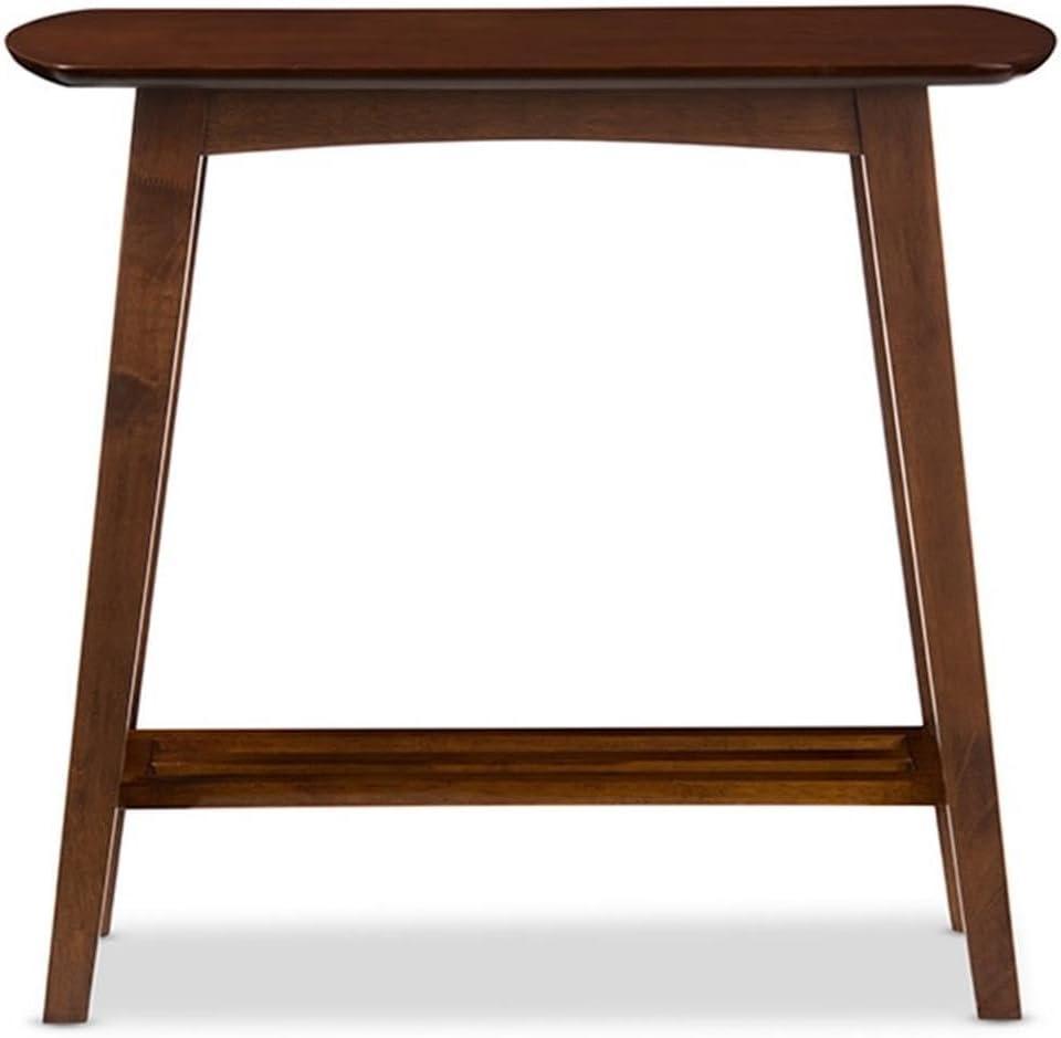 Sacramento Mid-century Modern Scandinavian Style Console Table - Dark Walnut - Baxton Studio: Rubberwood with Open Shelf