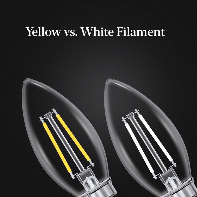 Feit Electric BA10 E12 (Candelabra) Filament LED Bulb Daylight 60 Watt Equivalence 2 pk