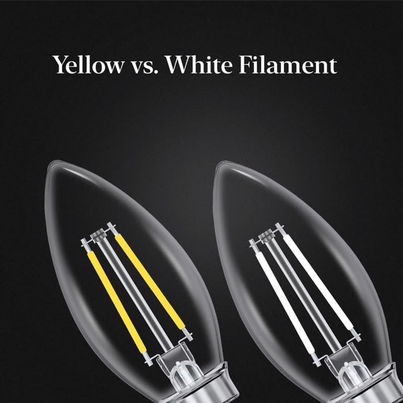 Feit Electric BA10 E12 (Candelabra) Filament LED Bulb Daylight 60 Watt Equivalence 2 pk