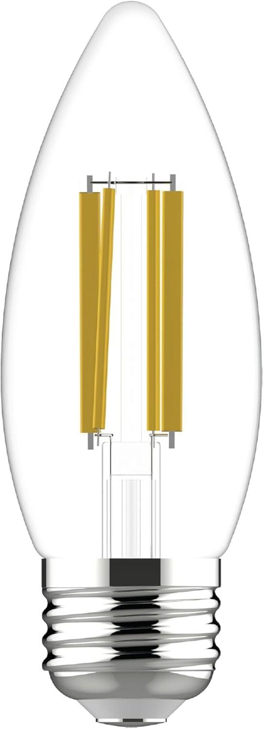 GE Ultra Bright LED Light Bulbs, 100W, Soft White Candle Lights, Clear Decorative B12 Light Bulbs (3 Pack)