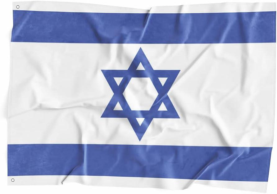 Fly Breeze 3x5 Foot Israel Flag - Vivid Color and Fade proof - Canvas Header and Double Stitched - Israeli National Flags Polyester with Brass Grommets 3 X 5 Ft as show