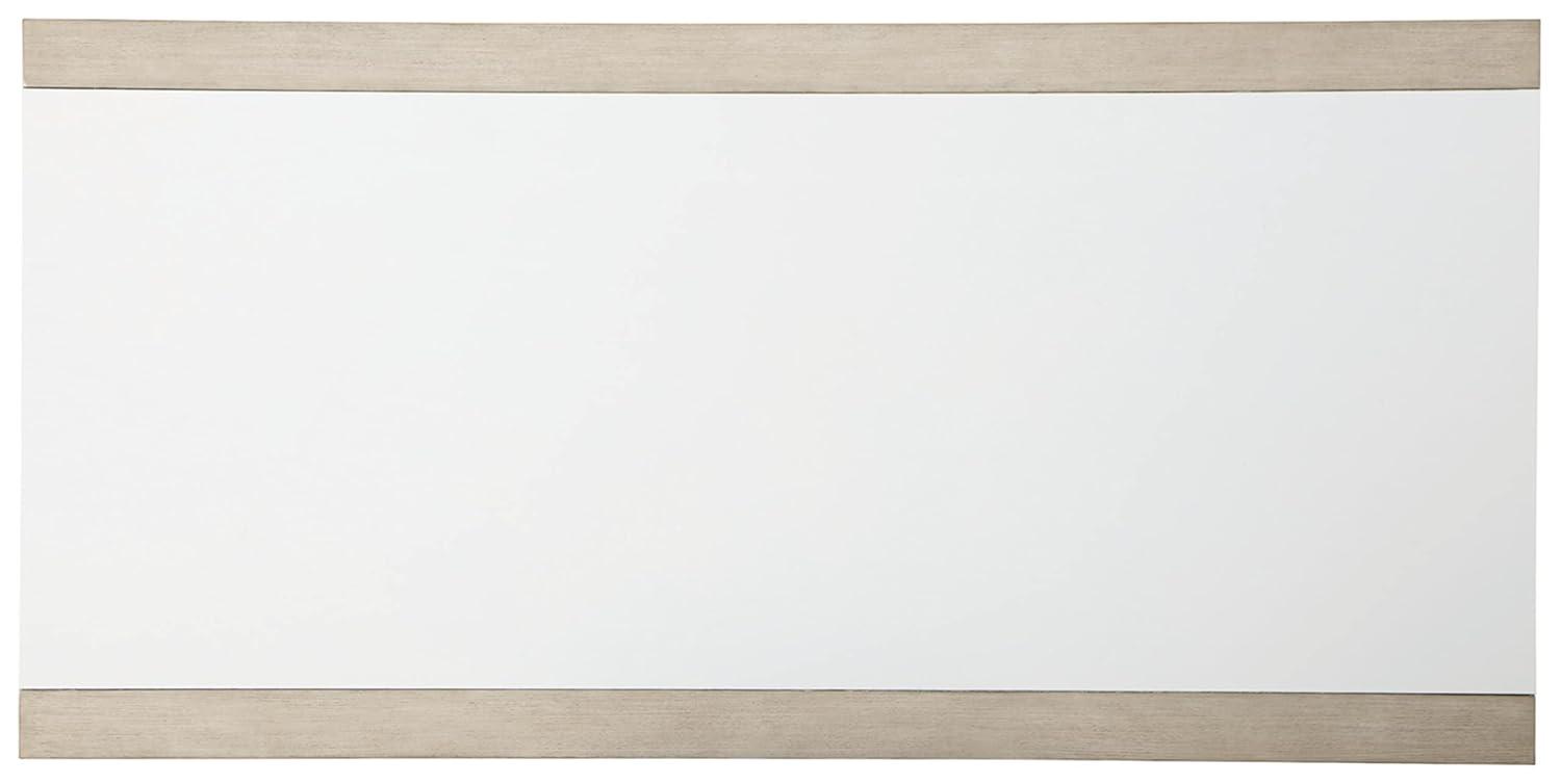 Contemporary Beige & White Wood Dining Table with Acrylic Insert