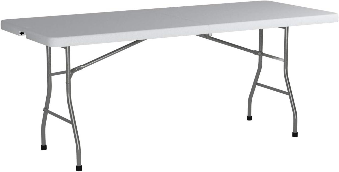 Office Star Products 72" Rectangle Center Fold Multi Purpose Folding Table - White