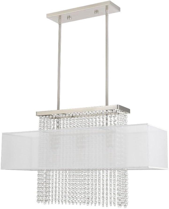 Bella Vista Brushed Nickel 3-Light Crystal Chandelier