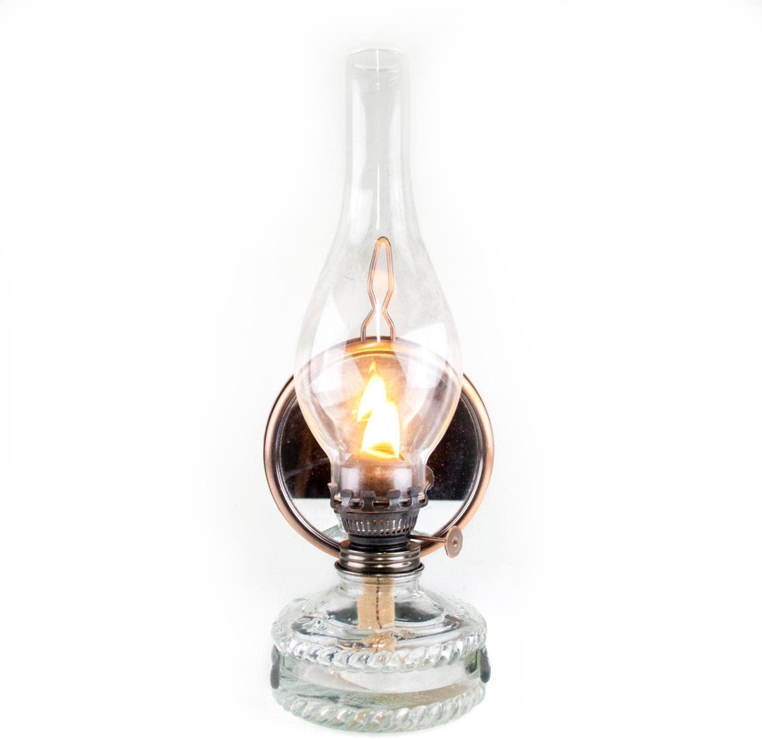 Clear Glass Oil Lamp with Reflector for Emergencies