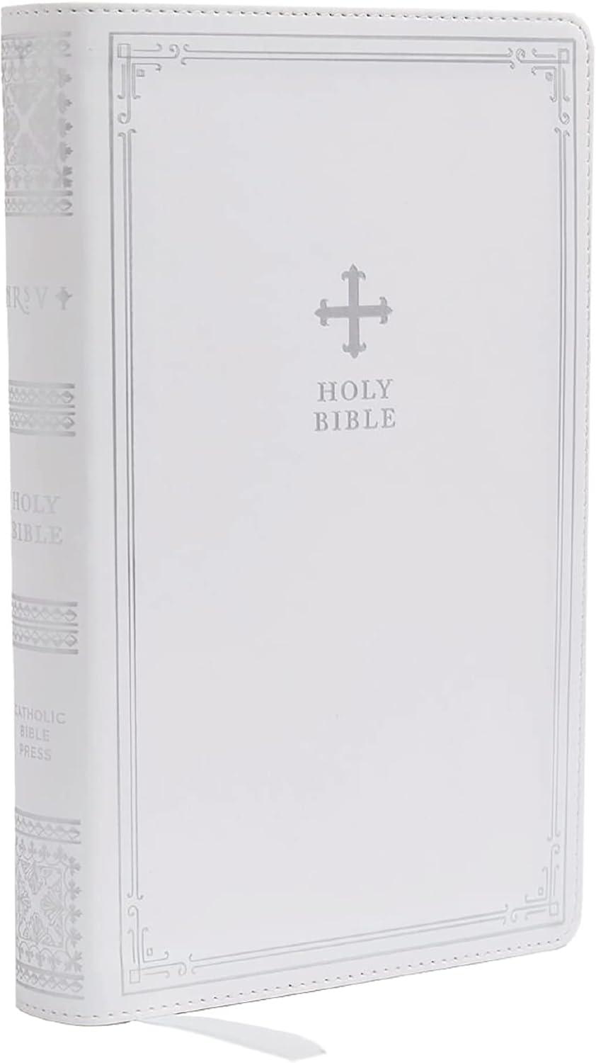 White Leathersoft Catholic Bible Gift Edition with Comfort Print