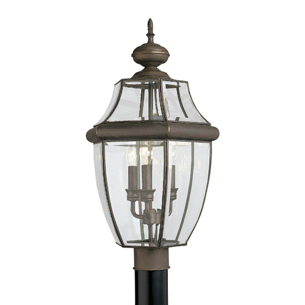Generation Lighting 8239-71 Lancaster Traditional Three - Light Outdoor Light Post Outside Fixture, Antique Bronze Finish