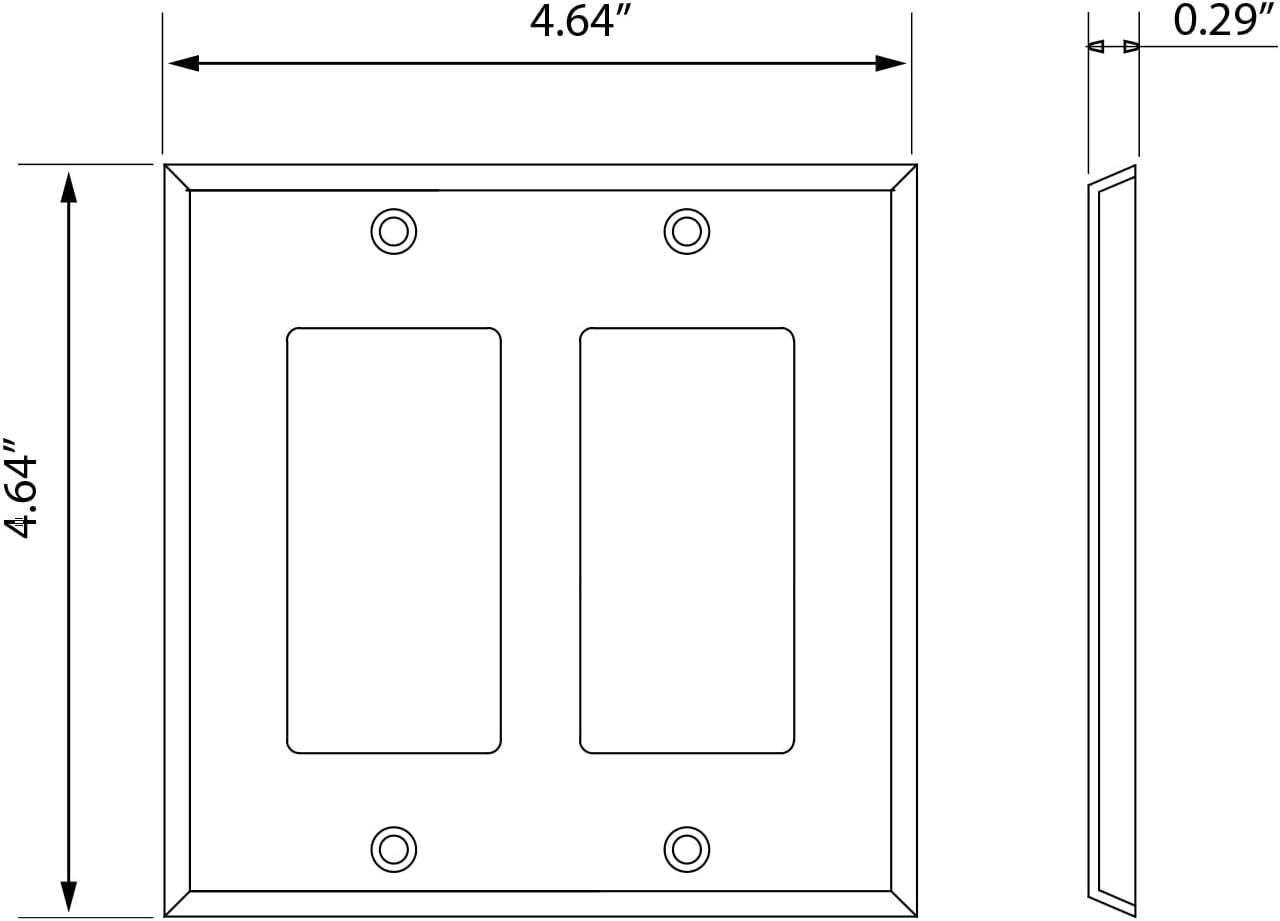 Black Powder Coated Double Rocker Switch Plate