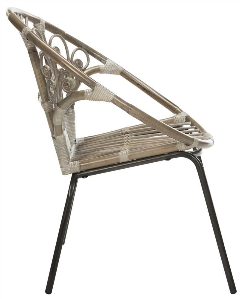 Carlson Accent Chair - WIK6505A - Grey White Wash/Black - Safavieh