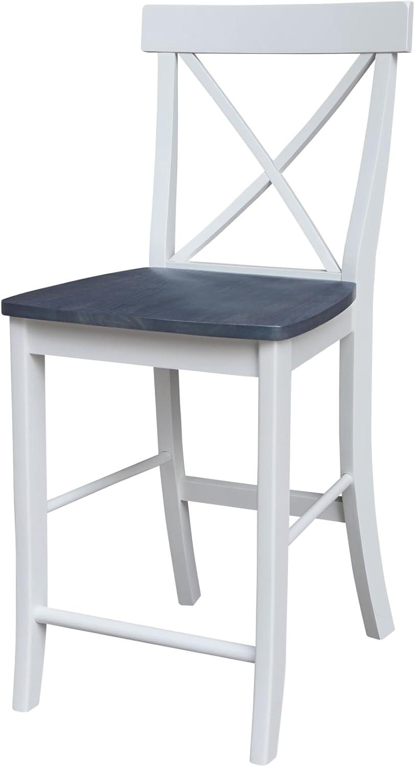 24&#34; X Back Counter Height Barstool Barstool White - International Concepts