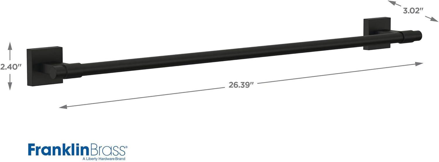 Maxted Matte Black 24-Inch Wall Mounted Towel Bar