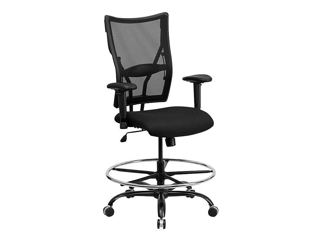 Flash Furniture Hercules Big & Tall 400 lb. Rated Mesh Ergonomic Drafting Chair w/ Adjustable Arms