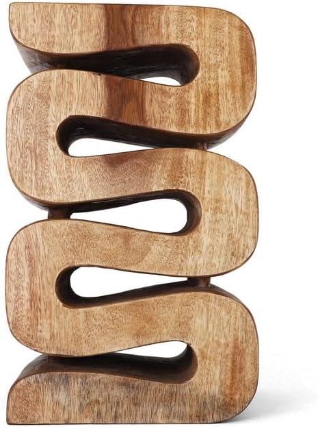 Rutledge & King Suar Wood Hand Carved End Table - Aspen