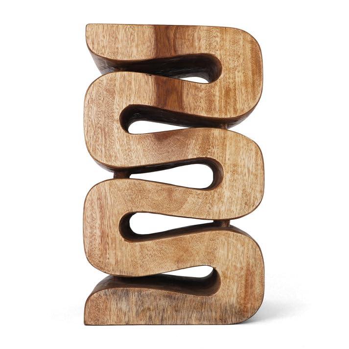 Rutledge & King Suar Wood Hand Carved End Table - Aspen