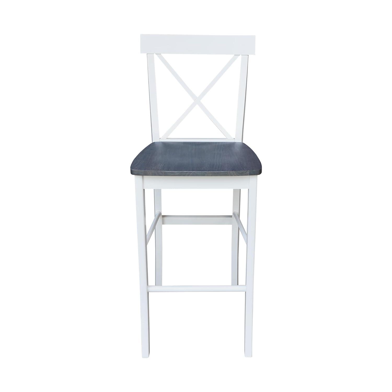 24&#34; X Back Counter Height Barstool Barstool White - International Concepts