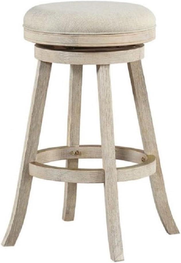 29" Fenton Driftwood Counter Height Barstool Hardwood Ivory - Boraam