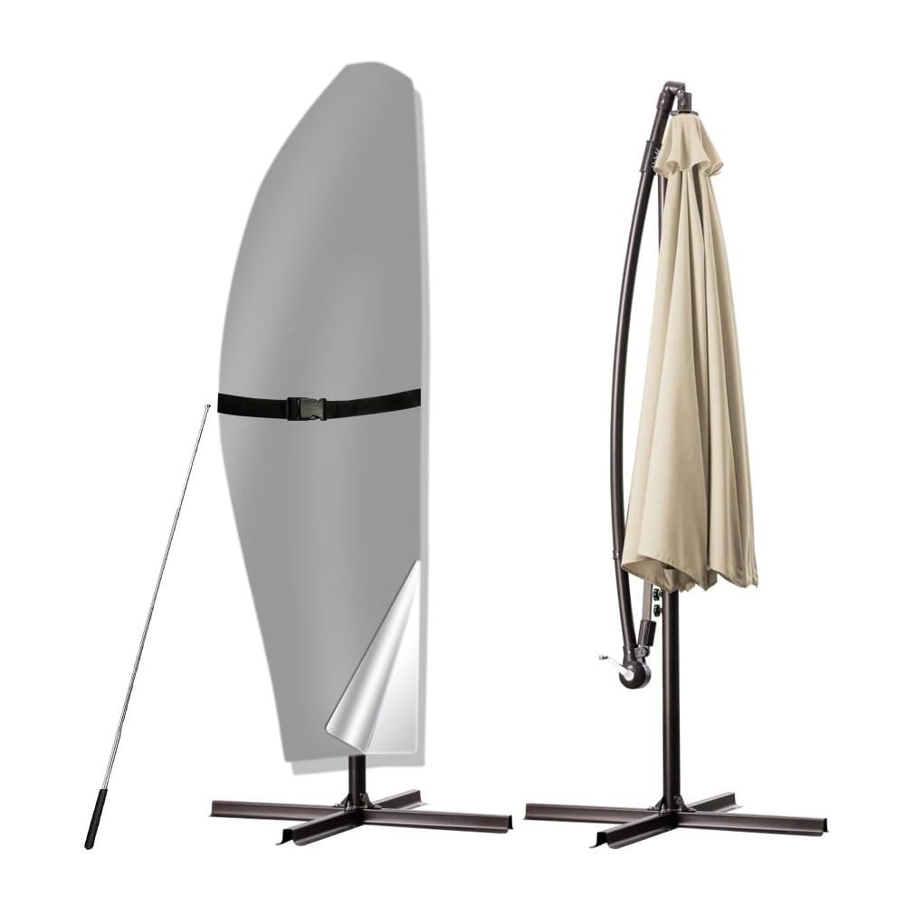 Umbrella Cover, 420D Waterproof Outdoor Patio Umbrella Cover For 8Ft To 12Ft Cantilever Offset Umbrella, Black