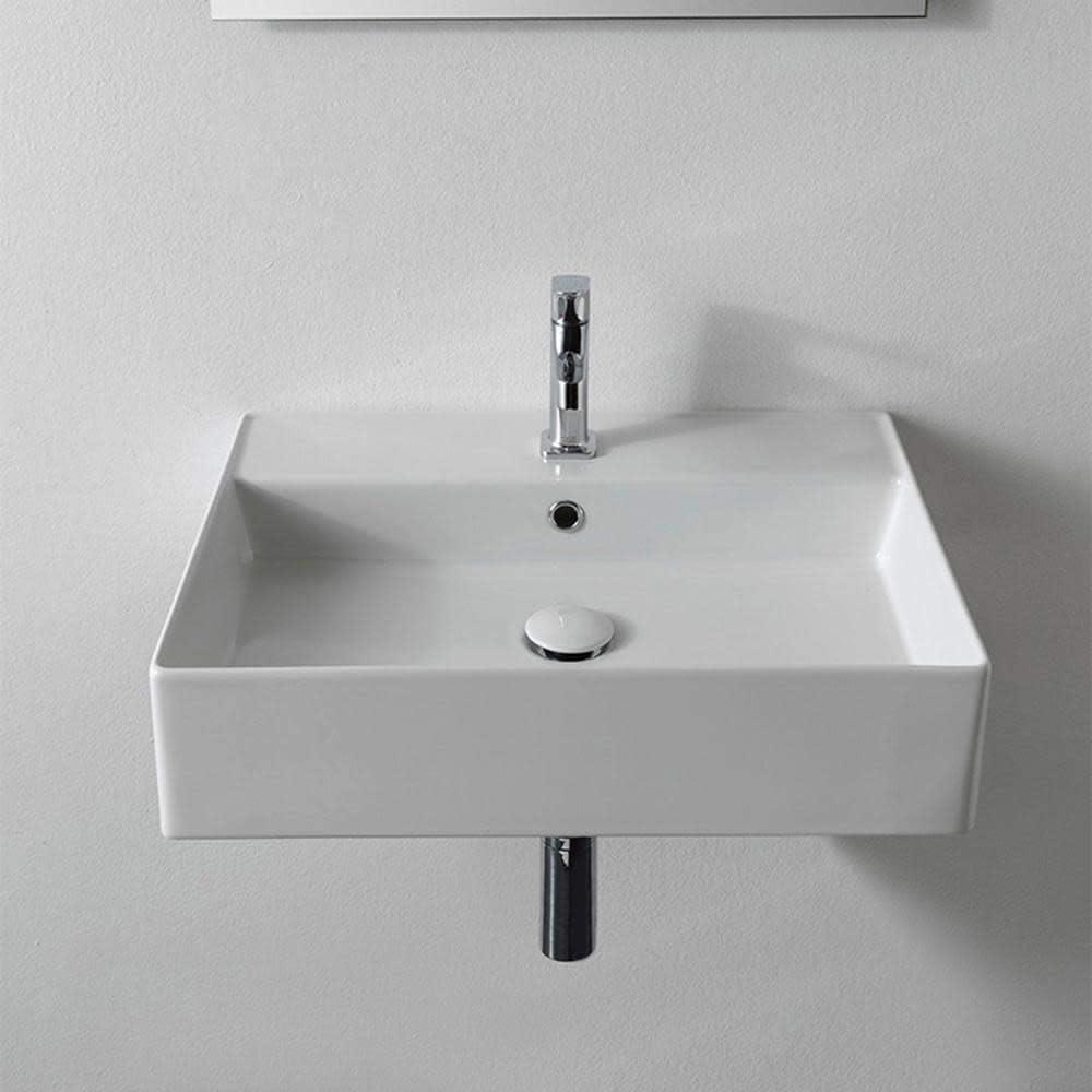 Scarabeo By Nameeks 15.1'' White Ceramic Rectangular Bathroom Sink with Overflow