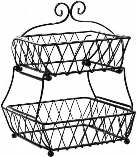 Sorbus 2-Tier Metal Fruit Basket Stand