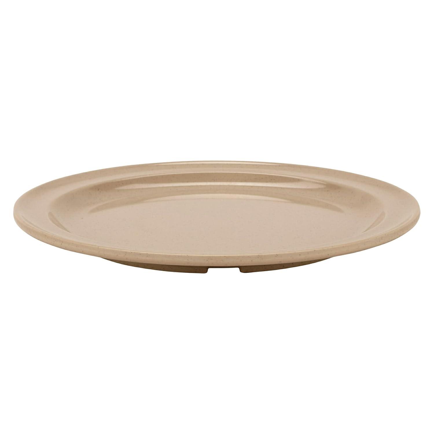 G.E.T. DP-509-S Sandstone 9" Round Plate, Break Resistant Dishwasher Safe Melamine Plastic, Supermel Collection (Pack of 12)