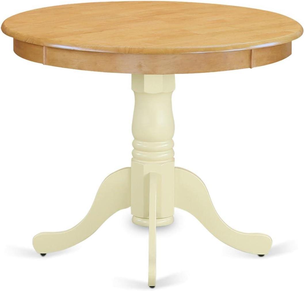 Classic Round Oak & Buttermilk Pedestal Dining Table