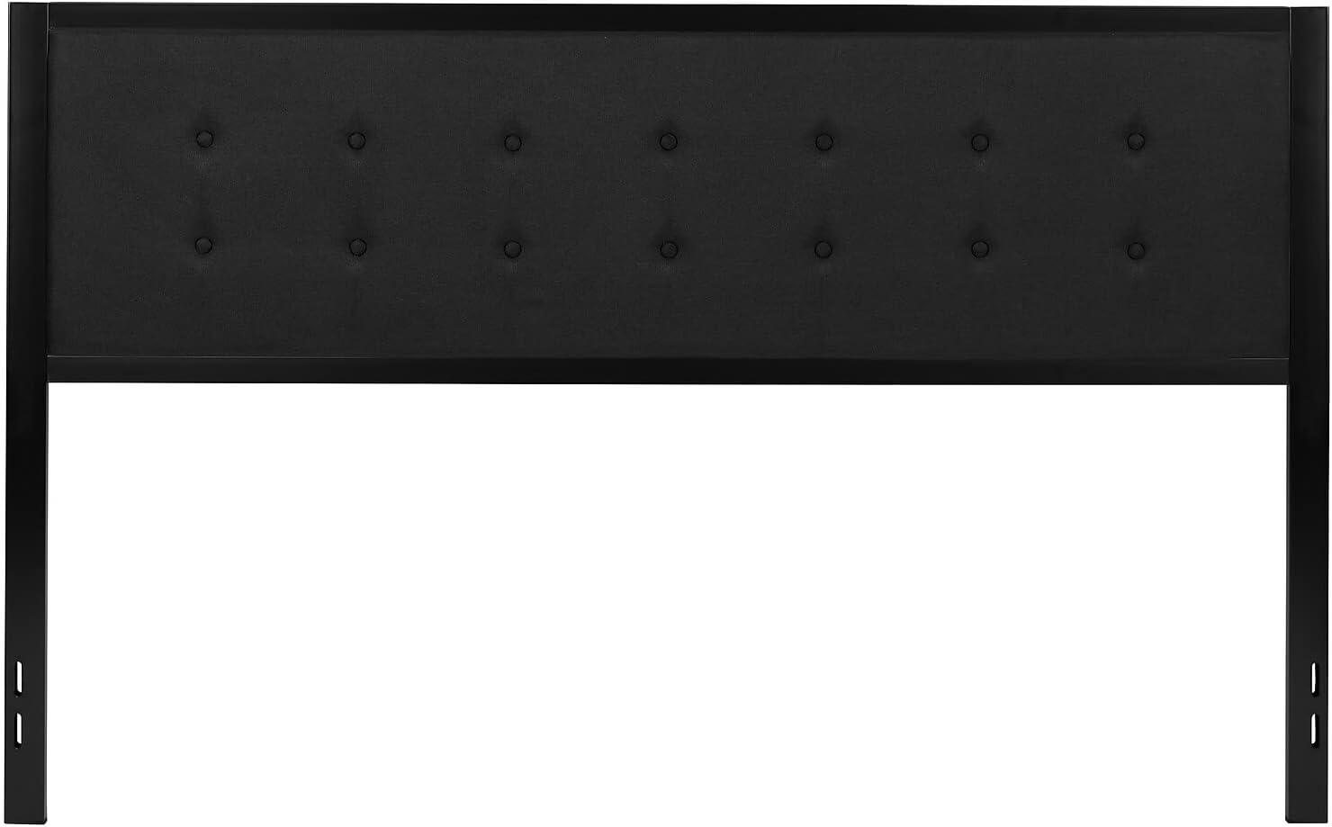 Flash Furniture Bristol Metal Tufted Upholstered King Size Headboard in Black Fabric