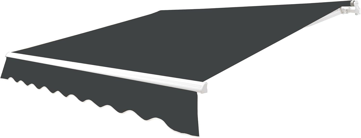 Motorized Retractable White Frame Patio Awning