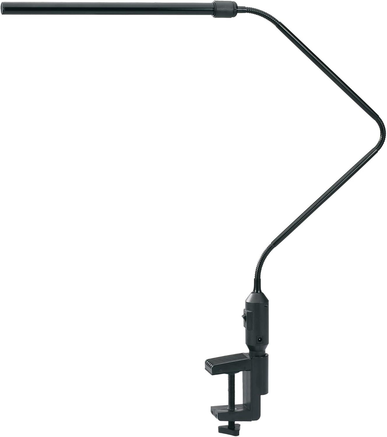 Realspace™ LED Gooseneck Lamp, Adjustable, 22-1/2"H, Black