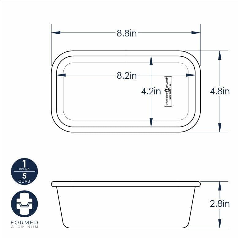 Silver Aluminum Non-Stick 1 Pound Loaf Pan with Lid