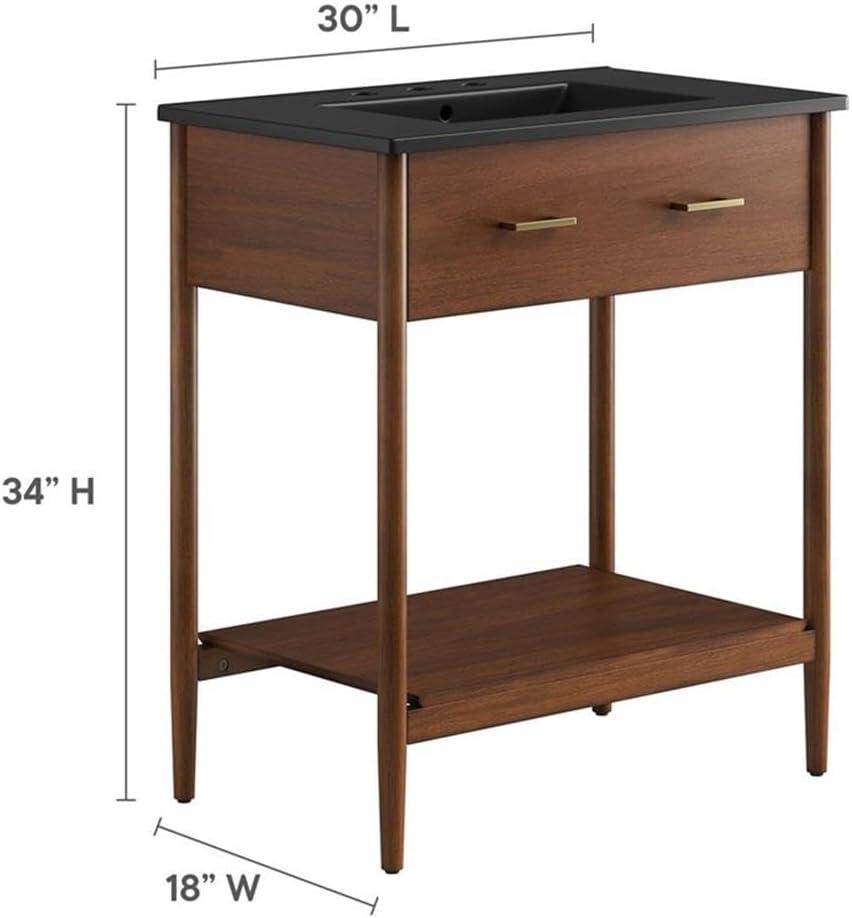 Modway Modway Zaire 30'' Single Bathroom Vanity with Ceramic Top