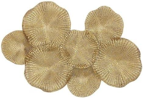 Antique Gold Lotus Flower Metal Wall Art, 47"