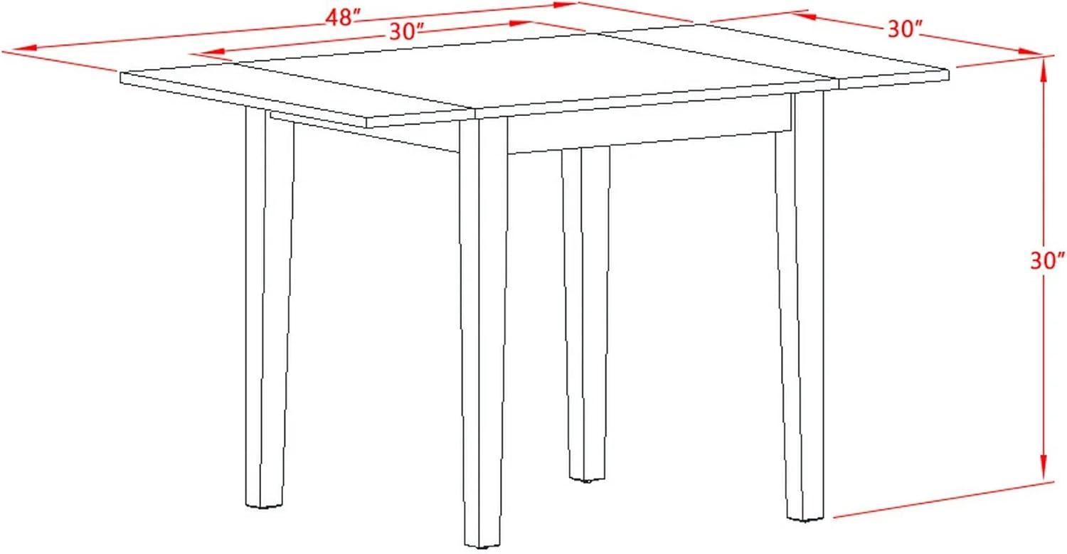 East West Furniture Norden Rectangular Wood Dining Table in Black/Cherry