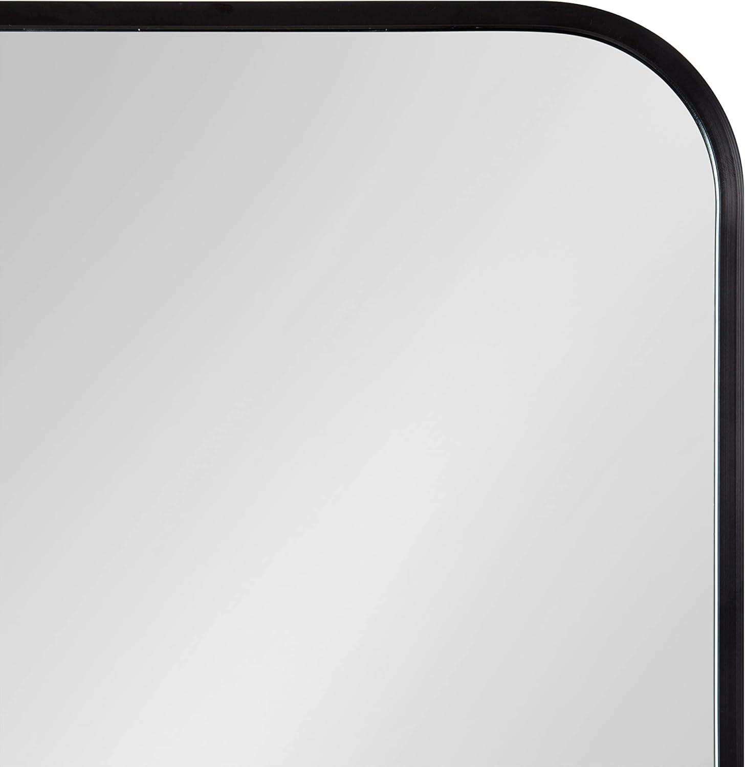 Kate and Laurel Zayda Radius Rectangle Framed Wall Mirror, 30x42, Black